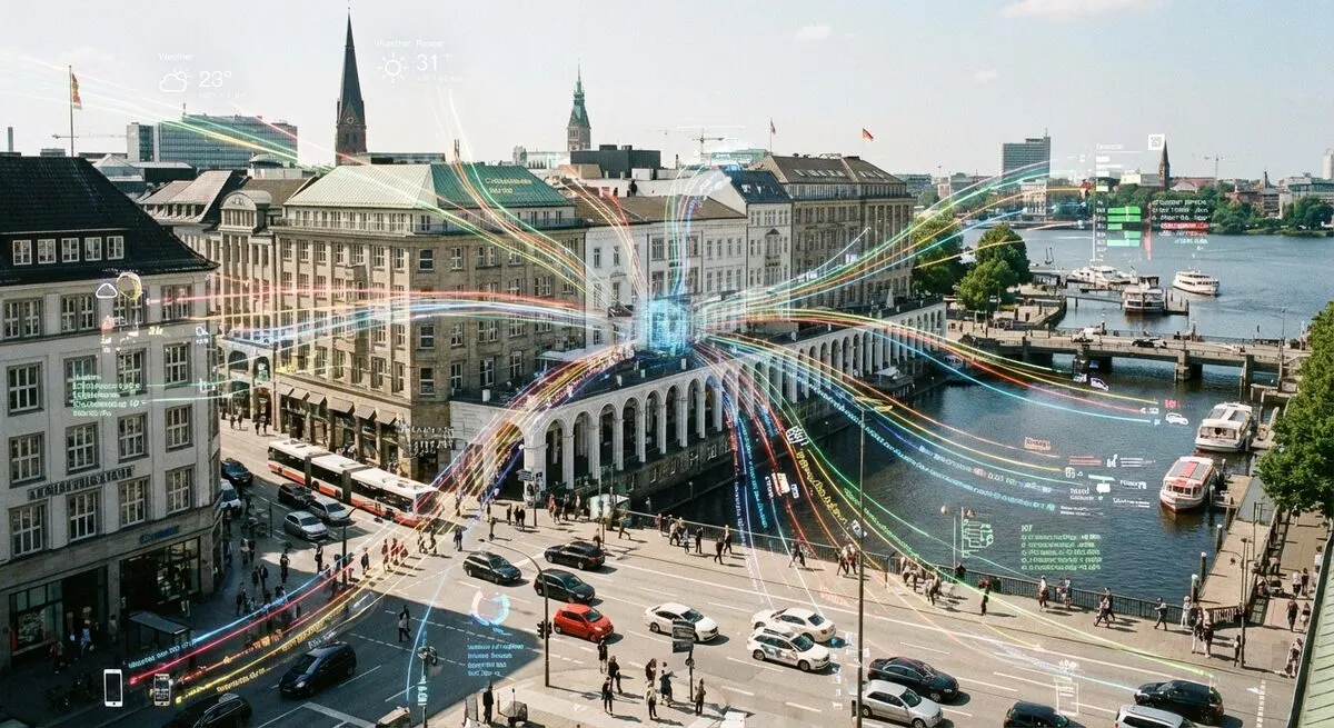 Müllfahrzeug in der Stadt: KI erkennt Straßenschaden, Baustelle, Verkehrszeichen und illegale Müllablagerung