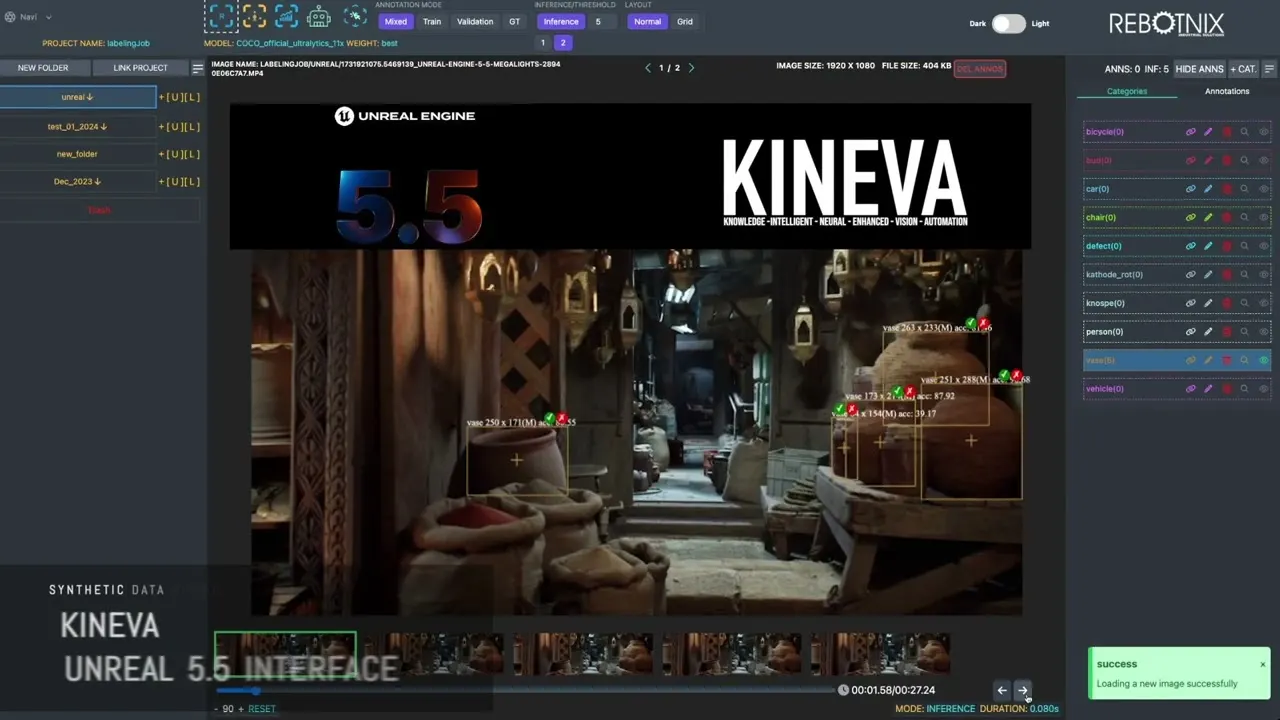 KINEVA Training Suite mit annotierten synthetischen Bilddaten
